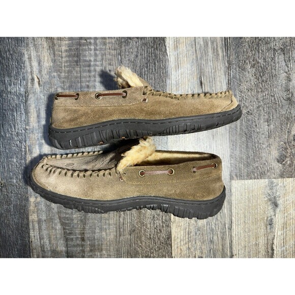 Size 10 Clarks Hudson Bay Brown Leather Moccasin Slipper Indoor / Outdoor - Mens - Picture 8 of 10